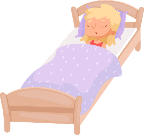 Petite fille qui dort paisiblement  Illustration