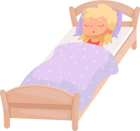 Petite fille qui dort paisiblement  Illustration