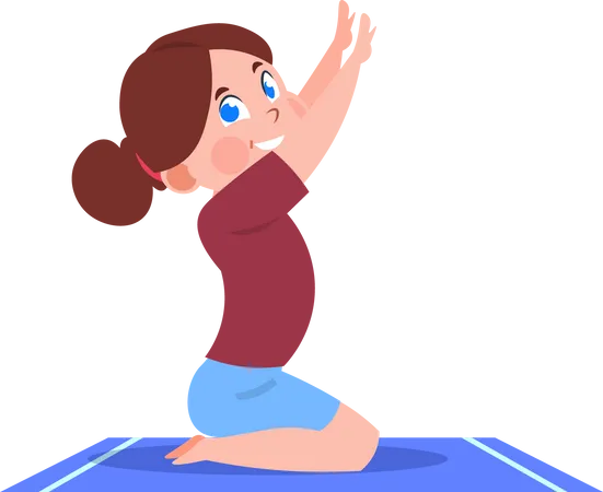 Petite fille en asana de yoga  Illustration