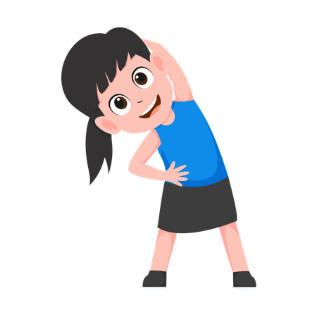 Petite fille faisant de l'exercice  Illustration