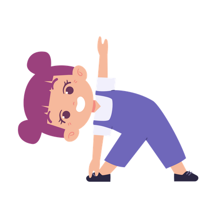 Petite fille faisant de l'exercice  Illustration