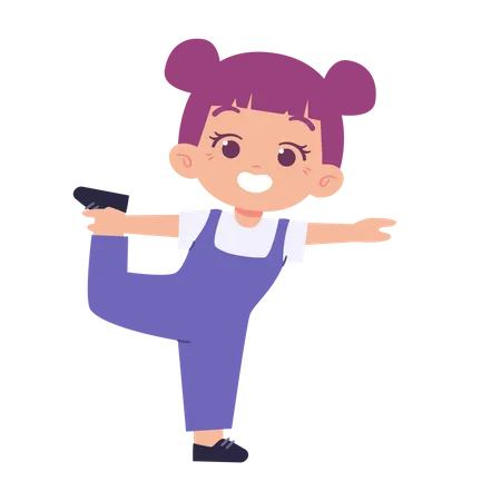 Petite fille faisant de l'exercice  Illustration