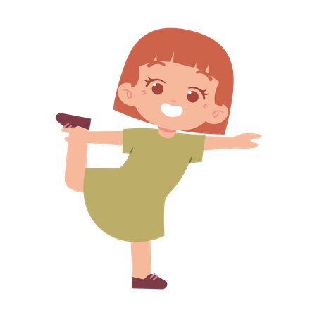 Petite fille faisant de l'exercice  Illustration