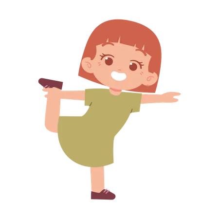 Petite fille faisant de l'exercice  Illustration