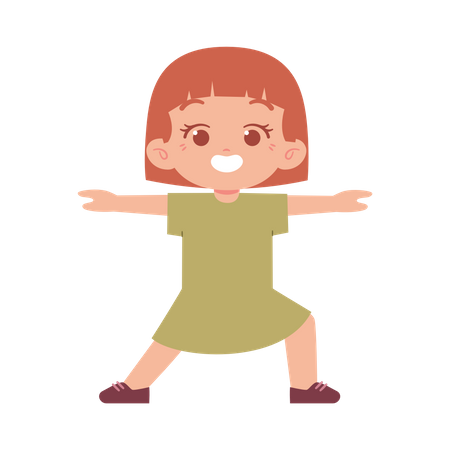 Petite fille faisant de l'exercice  Illustration