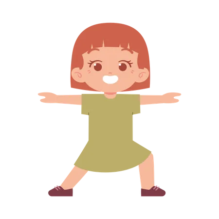 Petite fille faisant de l'exercice  Illustration