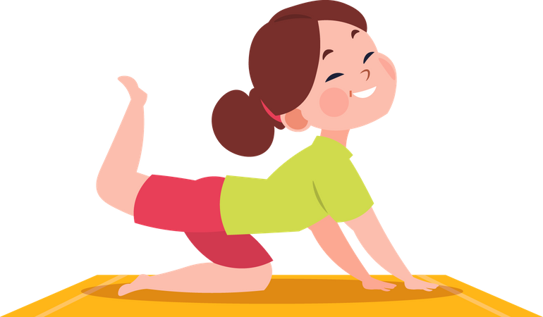 Petite fille faisant du yoga  Illustration