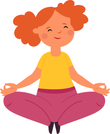 Petite fille faisant du yoga  Illustration