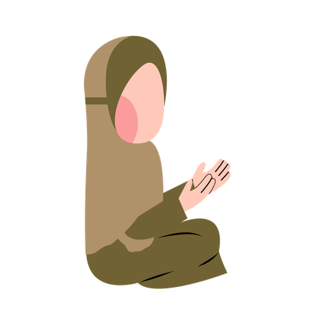 Petite fille hijab faisant la prière  Illustration