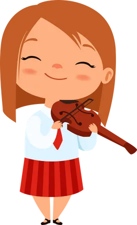 Petite fille jouant du violon  Illustration