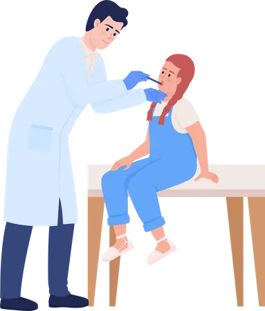 Petite fille visitant un médecin  Illustration