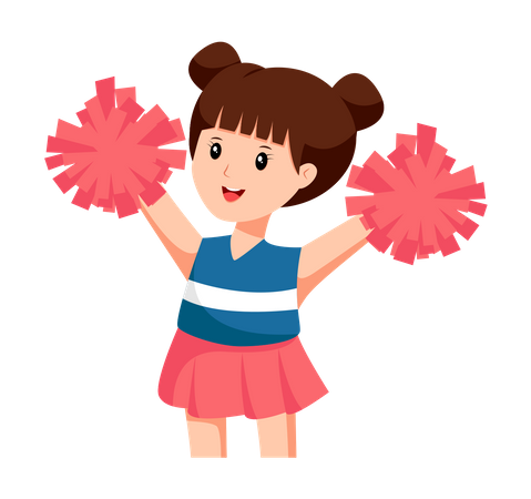 Pom-pom girl de petite fille  Illustration