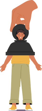 Une petite personne se fait manipuler  Illustration