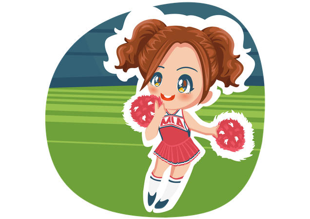 Petite fille de pom-pom girl  Illustration