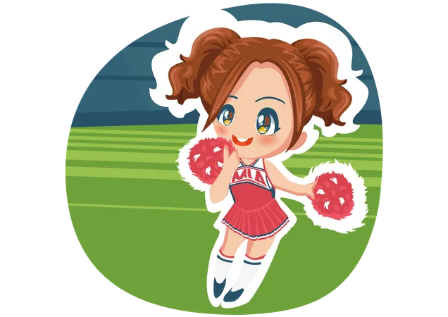 Petite fille de pom-pom girl  Illustration