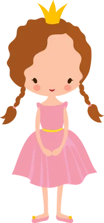 Petite princesse avec couronne  Illustration