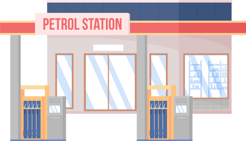 Petrol station Illustration