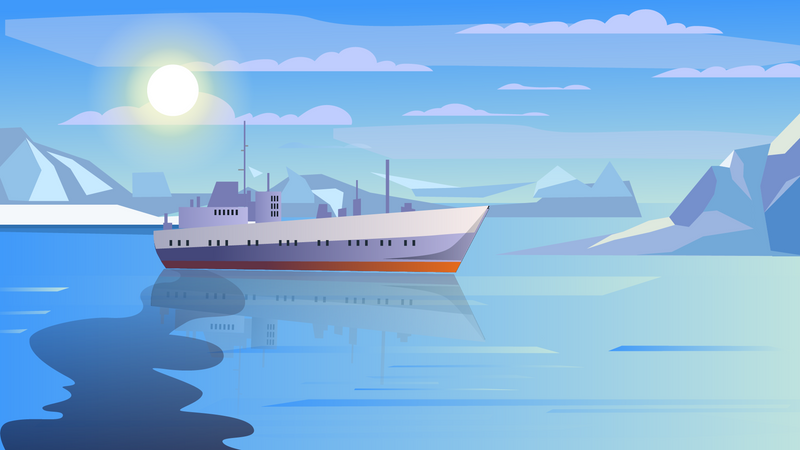 Petroleum pollution from ship  Illustration