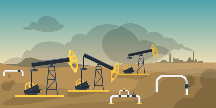 Petroleum production industry Illustration