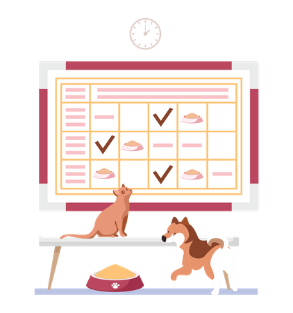 Pets food schedule Illustration