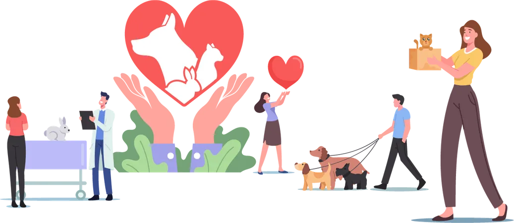 Pets Rescue and Protection  Illustration