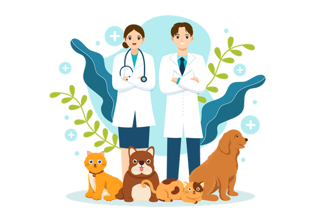 Pets Veterinary Clinic Illustration