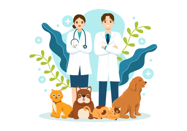 Pets Veterinary Clinic Illustration