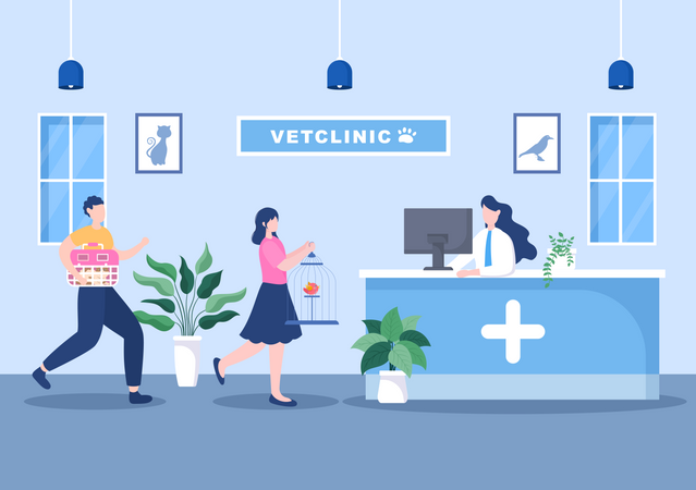 Pets Veterinary Clinic  Illustration