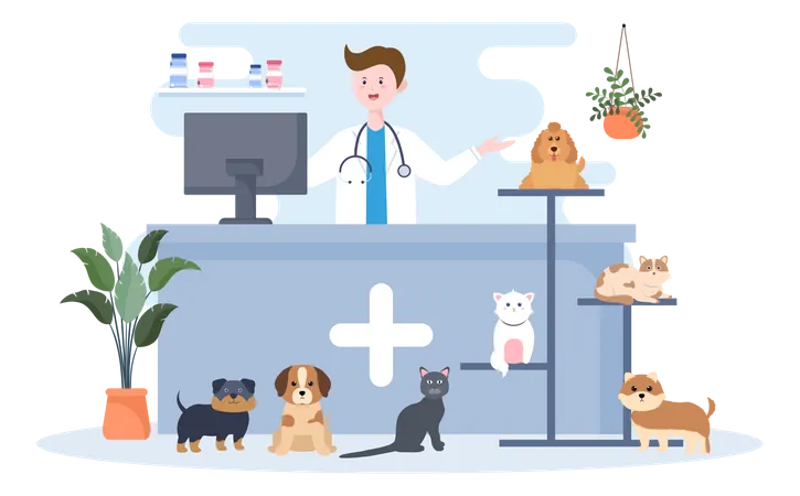 Pets Veterinary Clinic  Illustration