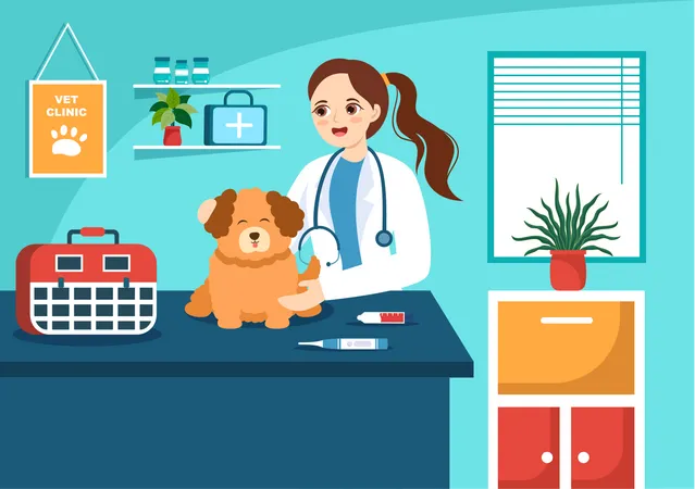 Pets Veterinary Clinic  Illustration