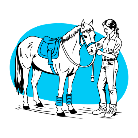 Petting Horse  Illustration