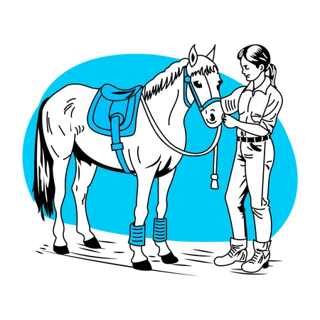 Petting Horse  Illustration