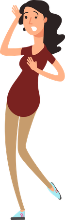 Femme effrayée  Illustration