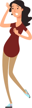 Femme effrayée  Illustration