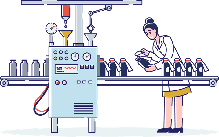 Pharmaceutical Factory production unit  Illustration