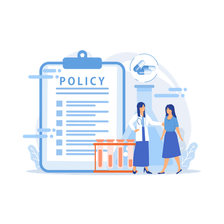 Pharmaceutical policy on clipboard  Illustration