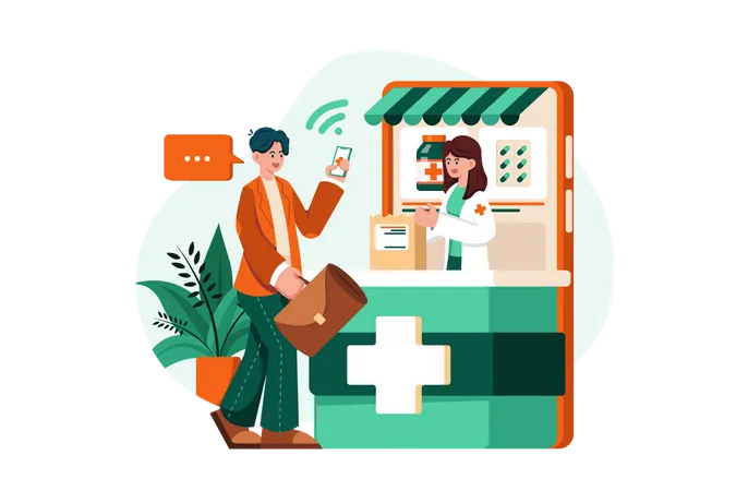 Pharmacie en ligne  Illustration