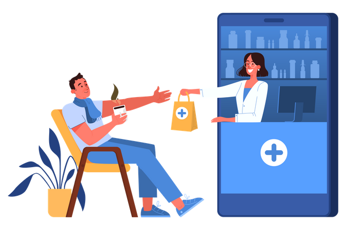 Pharmacie en ligne  Illustration