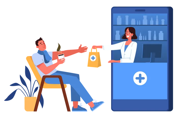 Pharmacie en ligne  Illustration