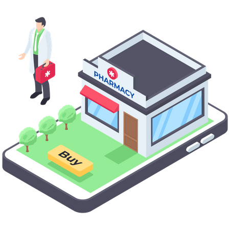 Pharmacie en ligne  Illustration