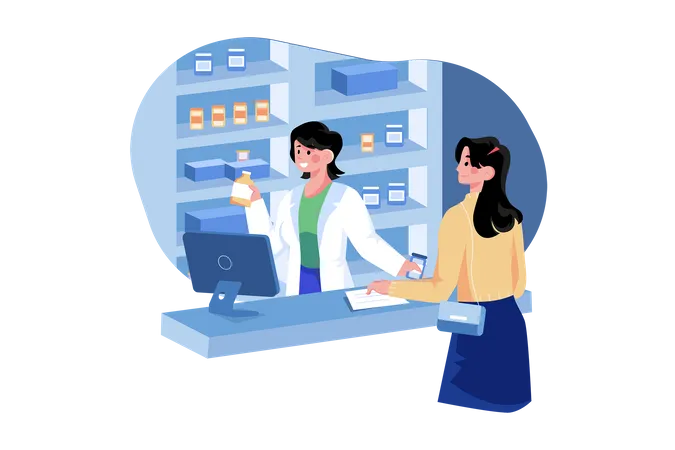 Medical Pharmacy Illustration Concept On White Background Illustration