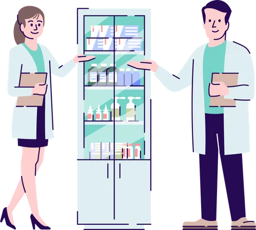 Pharmacists colleagues  Illustration