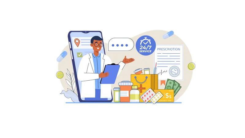 Pharmacy App  Illustration