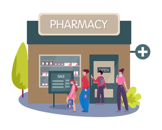 Pharmacy building  Illustration