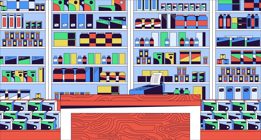 Pharmacy checkout counter  Illustration