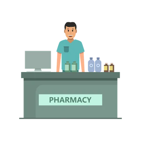 Pharmacy Counter  Illustration