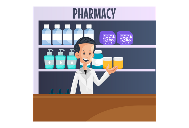 Pharmacy medical shop Illustration