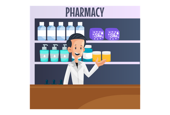 Pharmacy medical shop  Illustration