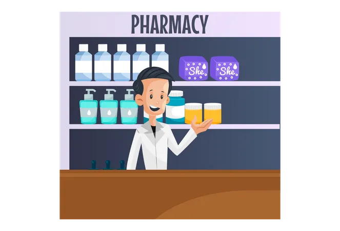 Pharmacy medical shop  Illustration