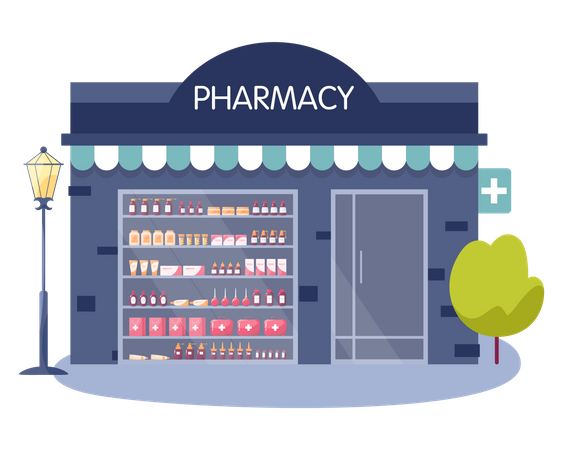 Pharmacy outlet storefront  Illustration